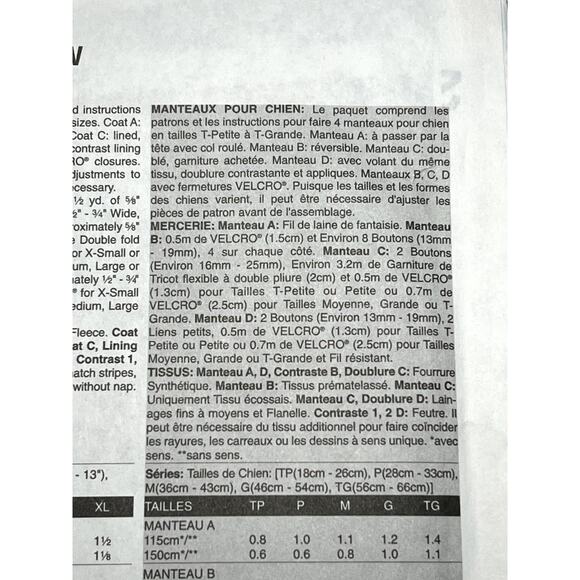 Vogue 8312 dog vest coat pattern - Picture 6 of 7